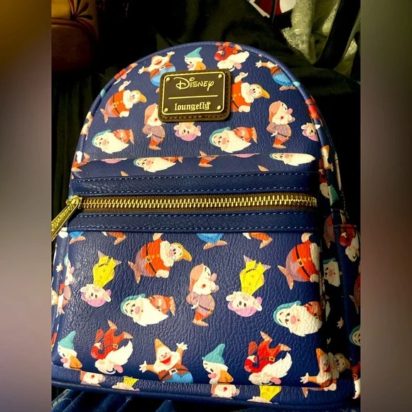 Loungefly Seven Dwarves all over print mini backpack Loungefly Disney Seven Dwarfs Allover Print Mini Backpack  main image 3